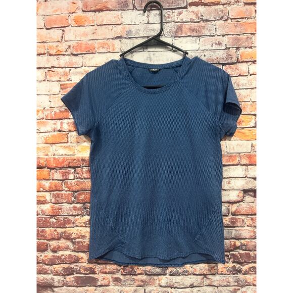 Oiselle short sleeve top textured blue women's size 4 - Picture 1 of 4